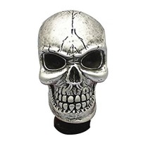 Pinovk Carved Skull Car Gear Stick Shift Knob (Silver) - B073FVGFW3